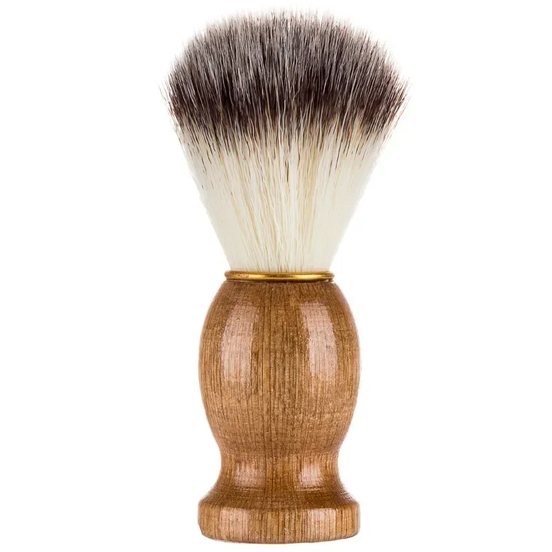Color: Silver - 1pc High Quality Men Shaving Beard Brush Badger Hair Shave Wooden Handle Facial Cleaning Appliance Pro Salon Tool