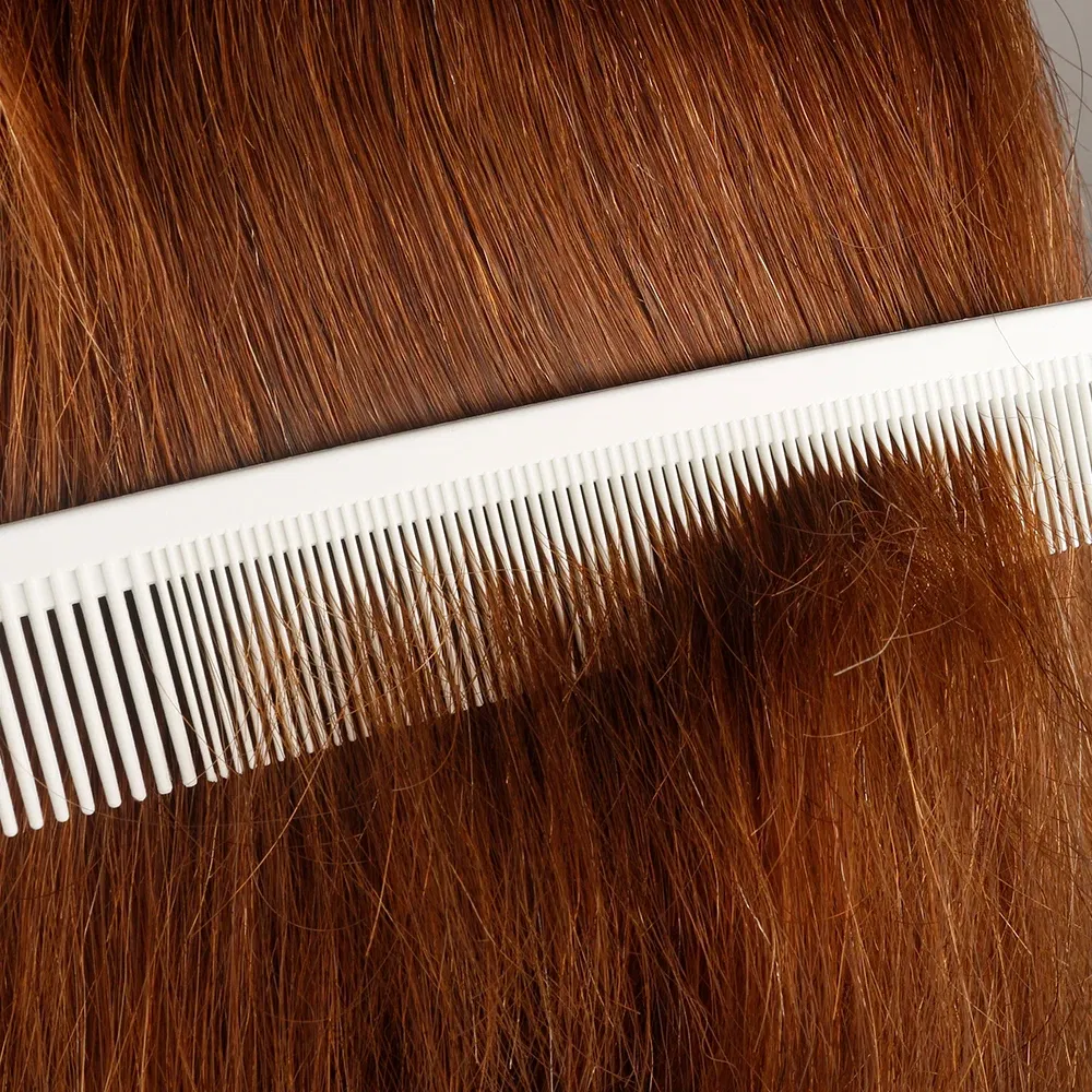 Color: Light Pink - Mythus Hairdressing Carbon Comb For Haircut Barber Anti Static White Rat Tail Comb Beauty Professional Hair Styling Tools Comb