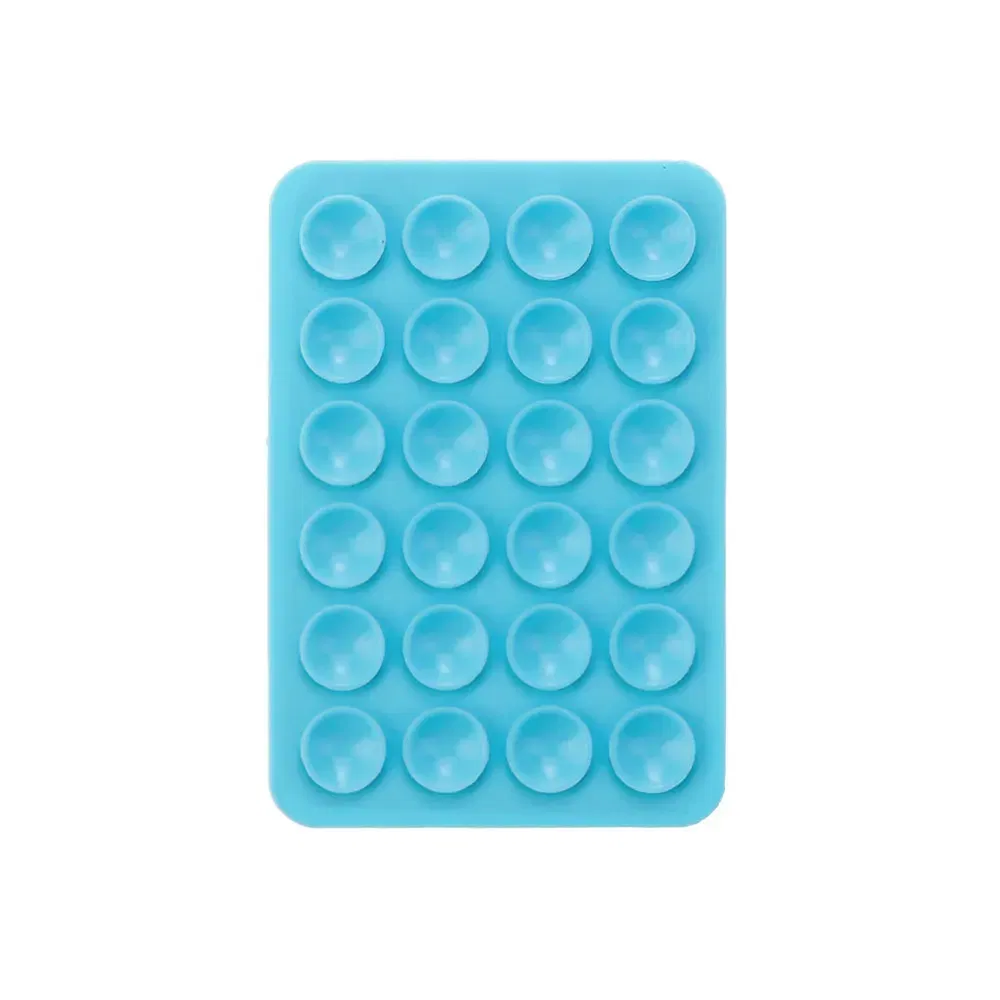 Color: DEEP BLUE - Silicone World Square Silicone Mobile Phone Fixing Suction Cup Car Mounted Bracket Phone Case Universal Anti Slip Suction Cup