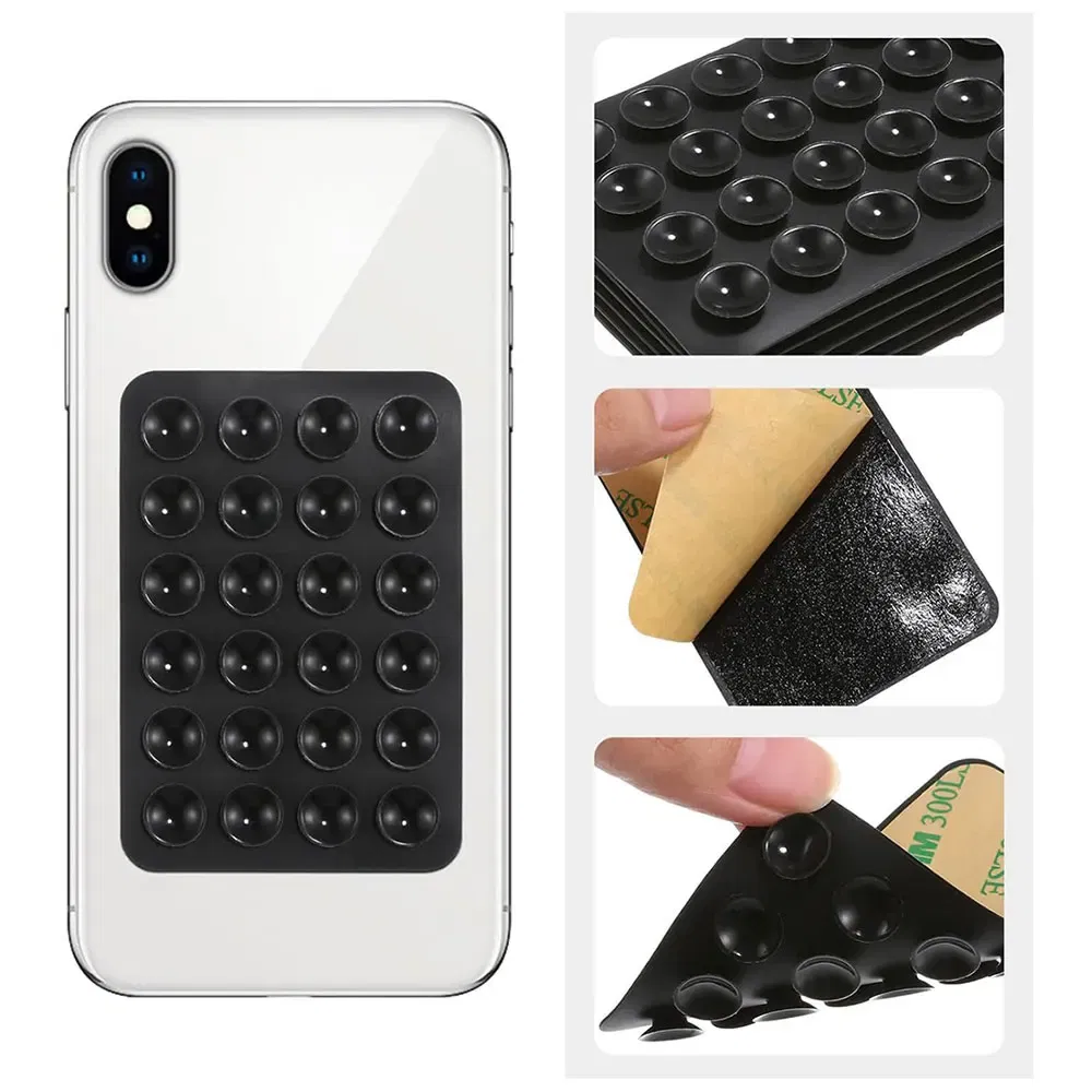 Color: DEEP BLUE - Silicone World Square Silicone Mobile Phone Fixing Suction Cup Car Mounted Bracket Phone Case Universal Anti Slip Suction Cup