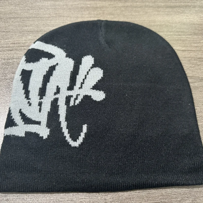Color: black, Size: One Size - Central Cee Sy-na Running Cap Sy-na World Skull Hat 2023 New Knitting Sy-na Beanie Hat Men Women Paragraph Quality Cap Beanies