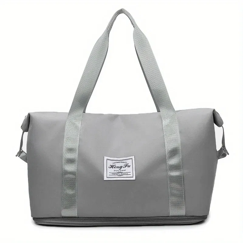 Color: GRAY - UNIXINU Carry On Travel Duffle Bag Nylon Waterproof Sports Gym Tote Bags for Women Large Capacity Storage Luggage Handbag