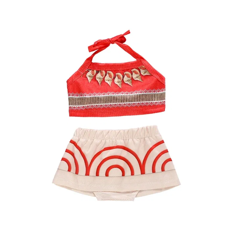 Color: Orange, Kid Size: 13 - Disney New Moana Dress Costumes Kids Girl Cosplay Toddler Movie Ocean Adventure Infant Frock Halloween Party With Chick Clothes