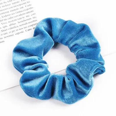 Color: Lavender - New Fashion gold velvet Women Pure color wild Large intestine Elastic Hair Sports Dance Scrunchie Girls Hair Accessories
