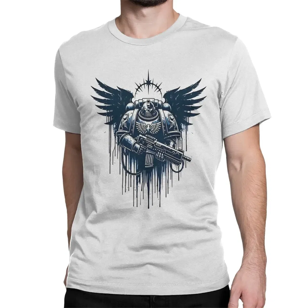 Color: SKY BLUE, Size: 6XL - Awesome Adeptus Astartes T-Shirt Men Women's O Neck Pure Cotton T Shirts W-Warhammer 40k Short Sleeve Tee Shirt 6XL Tops