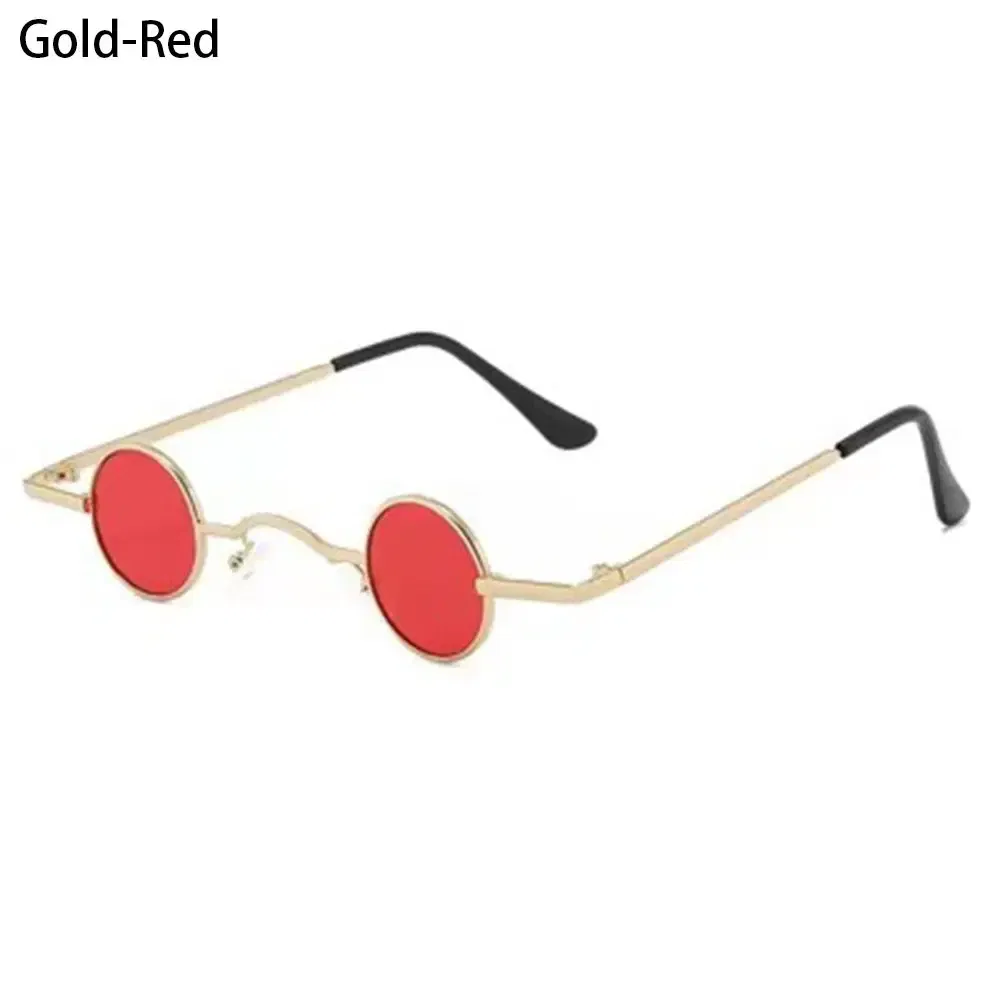 Lenses Color: black, Frame Color: WHITE - Small Round Rock Punk Sunglasses for Women Men Ultra Metal Frame Hip Hop Sun Glasses Candy Color Fashion Shades Driving Eyewear