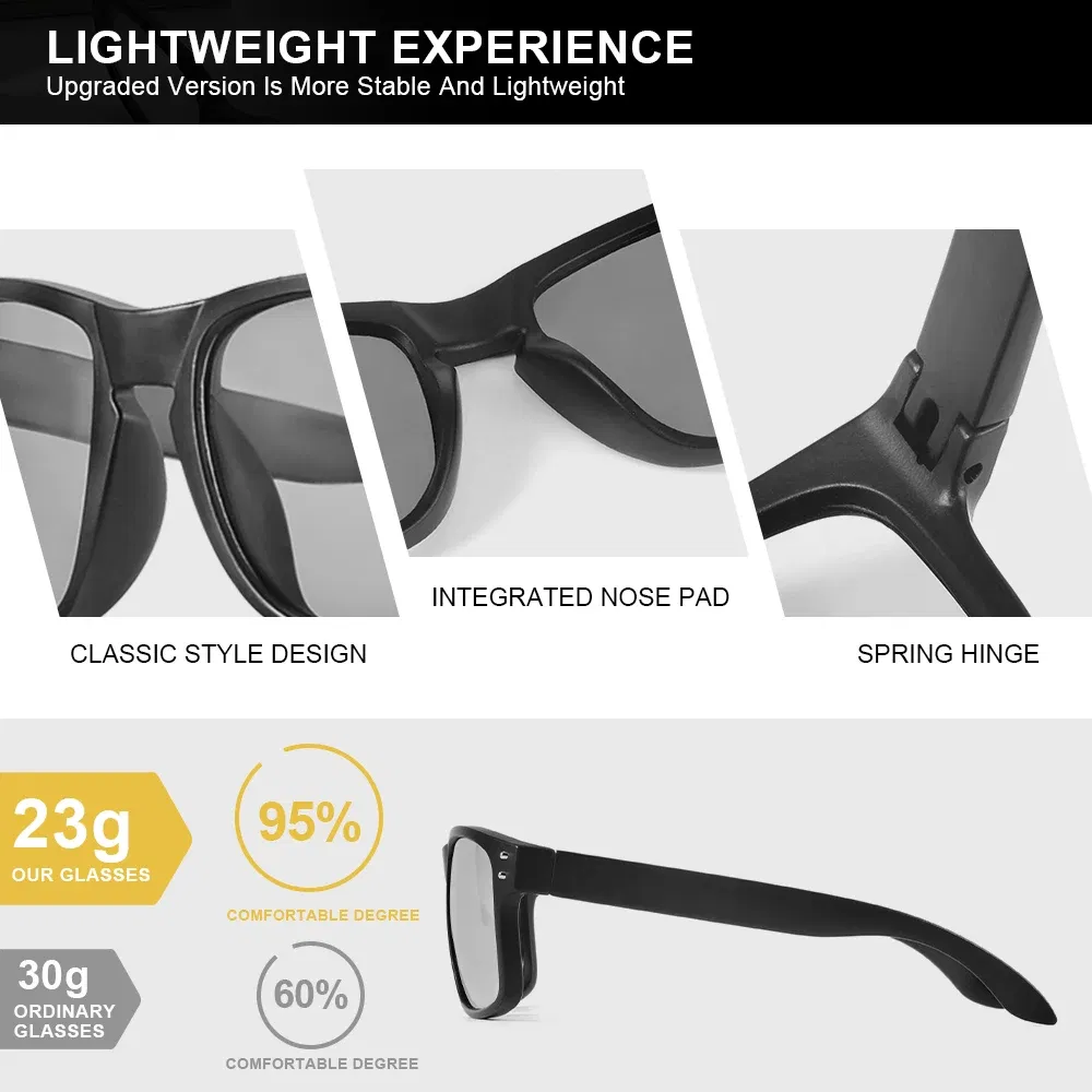 CRIXALIS Brand Photochromic Polarized Sunglasses for Men Fashion Rectangle Sun Glasses Male Outdoor Sport Fishing Shades UV400