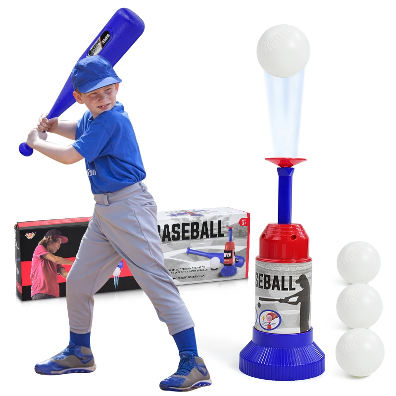 Color: Blue - Children Baseball Ball Toys Games for 3+Year,Adjustable Automatic Pitching Baseball Machine Toy Sets for Kids Outdoor Toys Gift