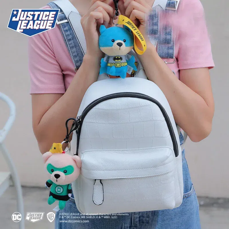 Color: HotPink - Genuine Justice League Batman Wonder Women Plush Co-branded Teddy Bear Doll Toy Cute Anime Movie Peluche Doll Birthday Gift
