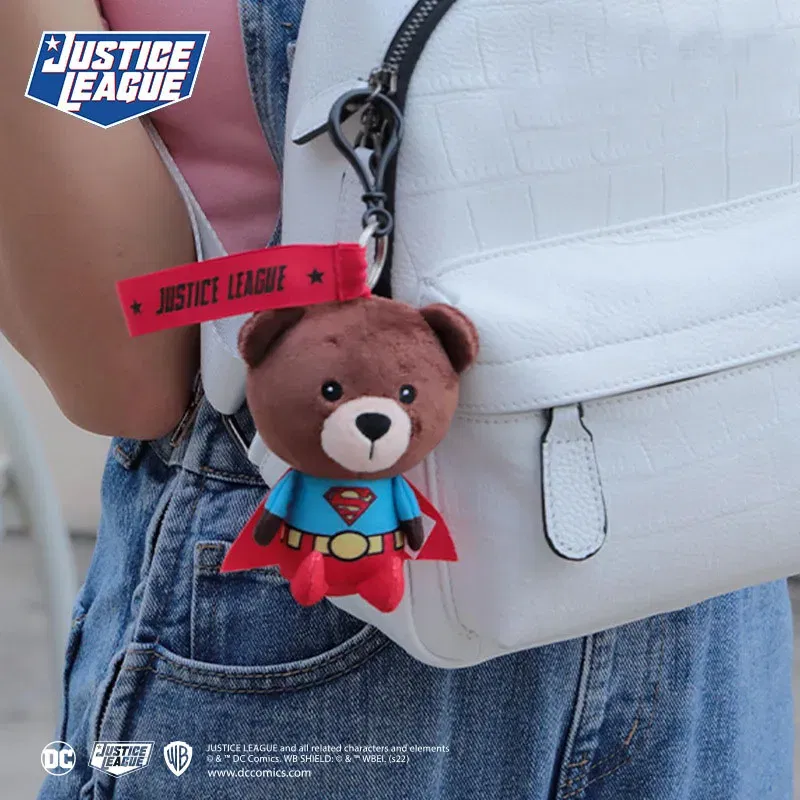 Color: HotPink - Genuine Justice League Batman Wonder Women Plush Co-branded Teddy Bear Doll Toy Cute Anime Movie Peluche Doll Birthday Gift