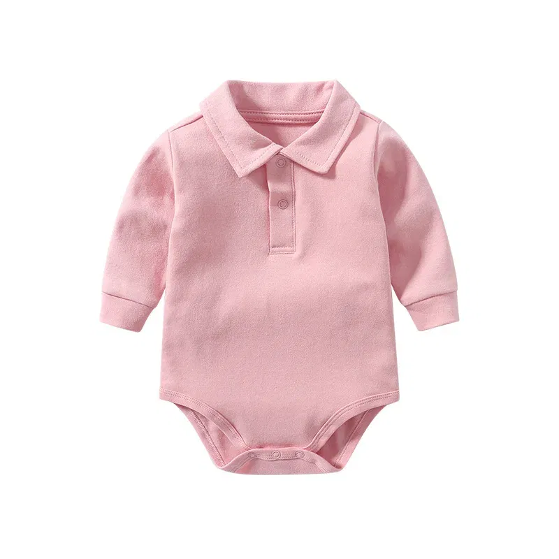 Color: WHITE, Kid Size: 6M - New Arrived Cotton Winter Autumn Baby Romper Baby Bodysuits Long Sleeve Polo Romper for Baby Girls Boys