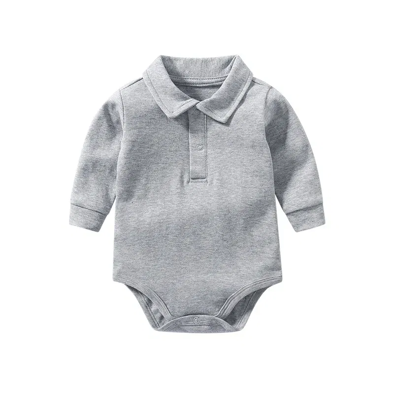 Color: WHITE, Kid Size: 6M - New Arrived Cotton Winter Autumn Baby Romper Baby Bodysuits Long Sleeve Polo Romper for Baby Girls Boys