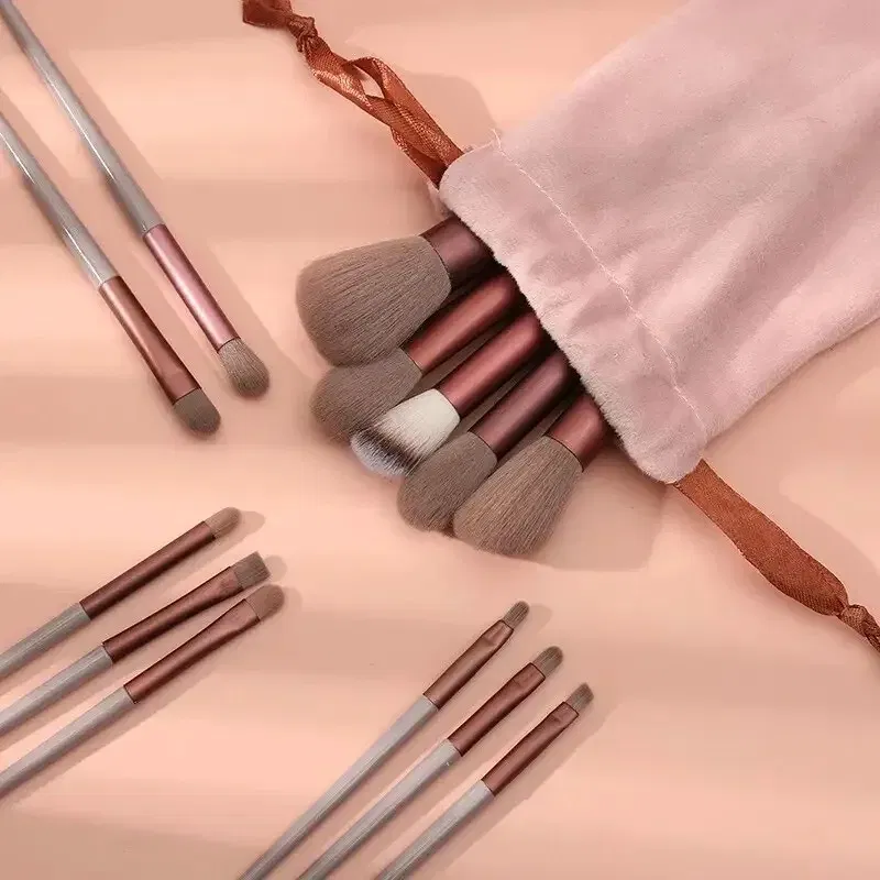 Color: WHITE, Ships From: CHINA - 13 PCS Makeup Brushes Set Eye Shadow Foundation Women Cosmetic Brush Eyeshadow Blush Beauty Soft Make Up Tools Bag