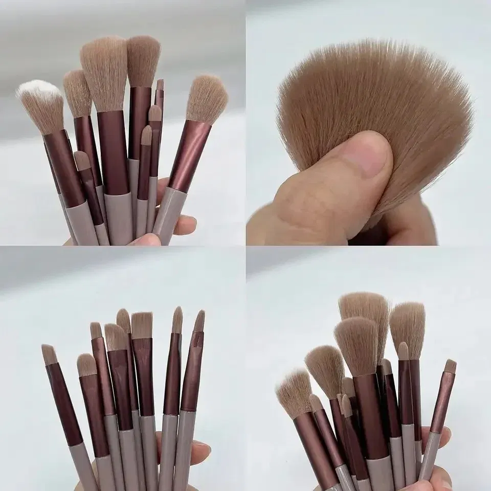 Color: WHITE, Ships From: CHINA - 13 PCS Makeup Brushes Set Eye Shadow Foundation Women Cosmetic Brush Eyeshadow Blush Beauty Soft Make Up Tools Bag