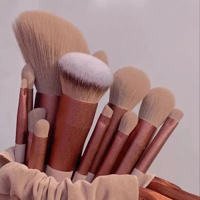 Color: WHITE, Ships From: CHINA - 13 PCS Makeup Brushes Set Eye Shadow Foundation Women Cosmetic Brush Eyeshadow Blush Beauty Soft Make Up Tools Bag