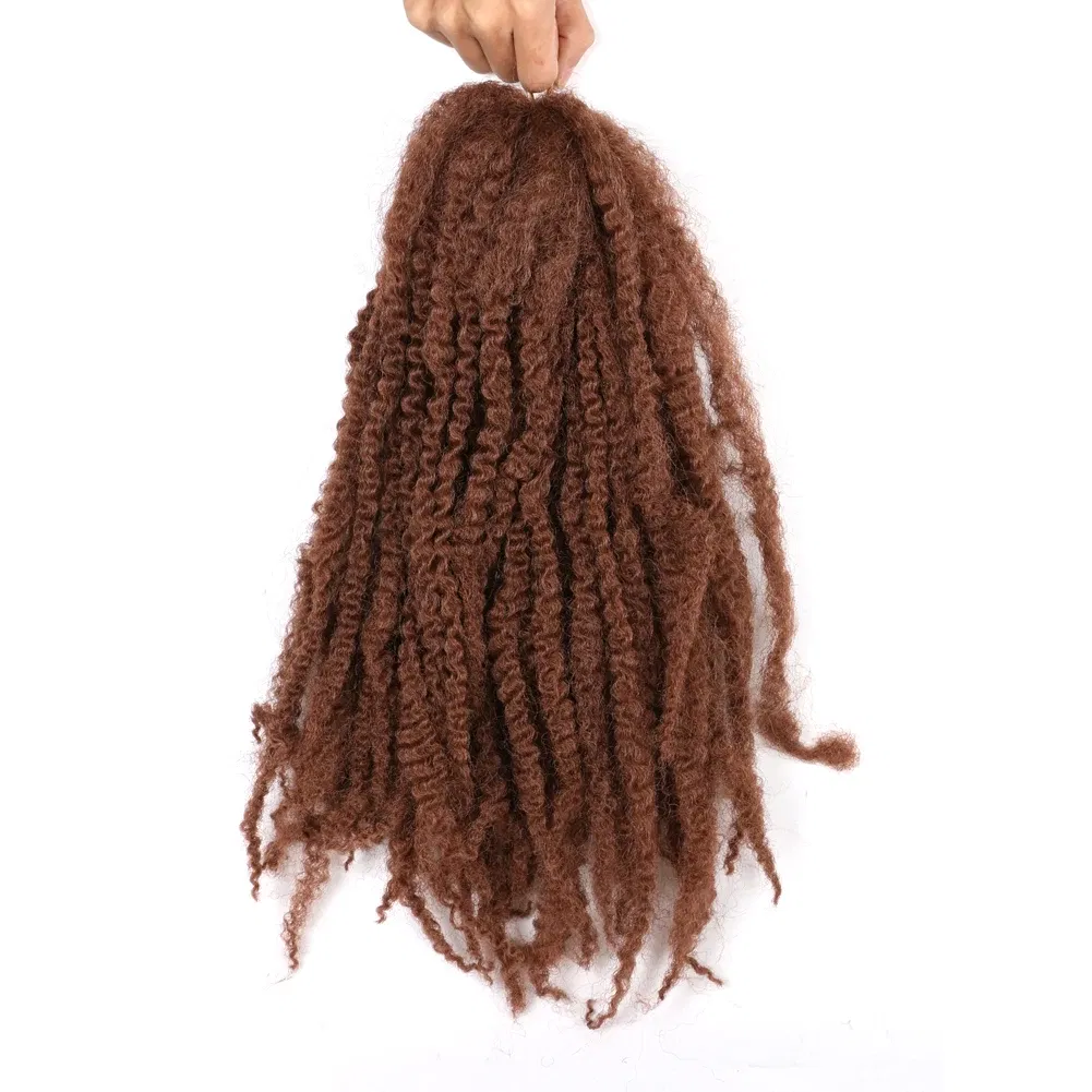 Color: #30, Stretched Length: 18inches, Bulk Buy: 1Pcs/Lot - 18 Inch Synthetic Marley Twist Braiding Hair Afro Kinky Curly Crochet Hair for Faux Locs Long Springy Twist Hair Extensions