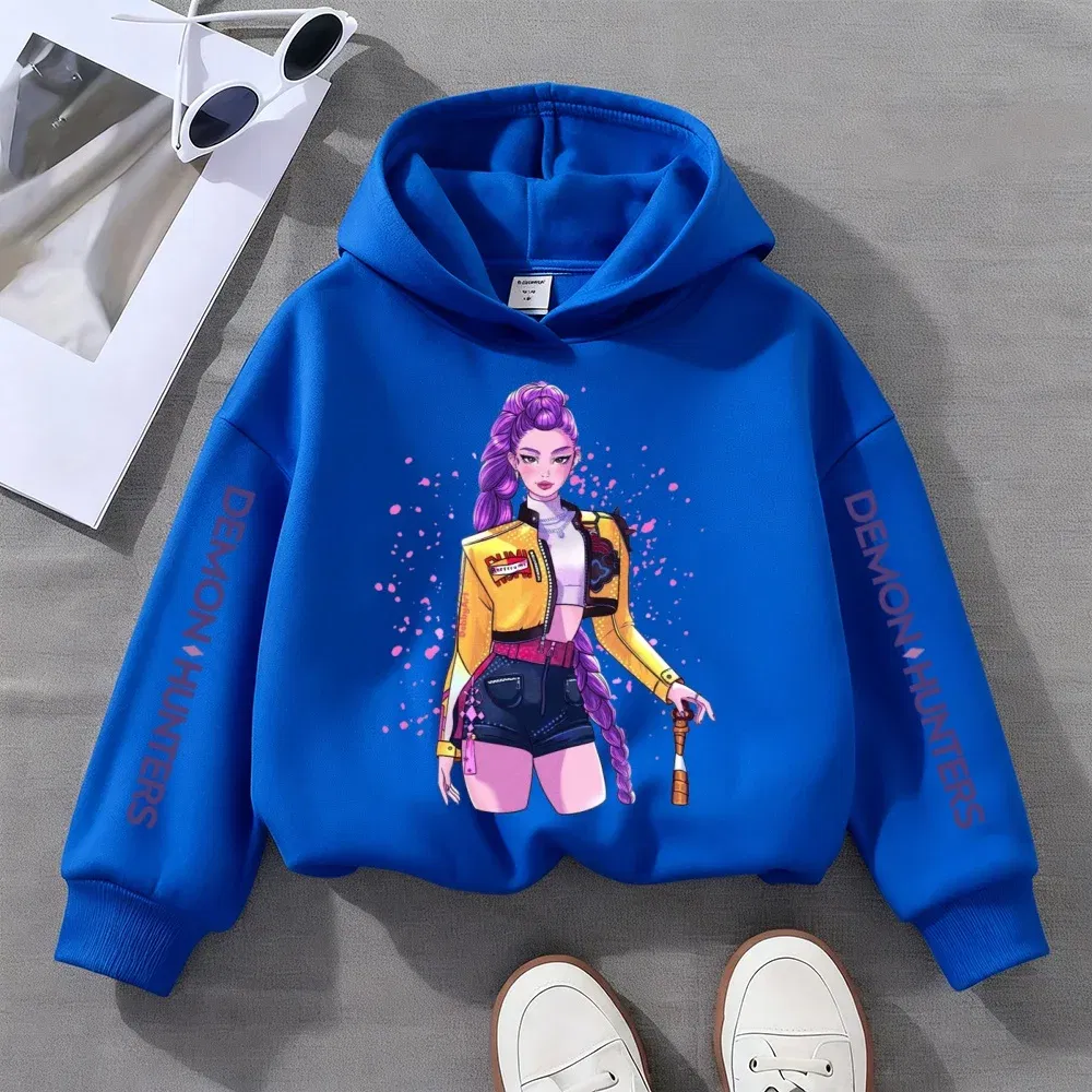 Color: SKY BLUE, Kid Size: 164 - Kpop Witch Hunt Children's clothing, including men's and women's spring and autumn hoodies and fashionable sweatshirts