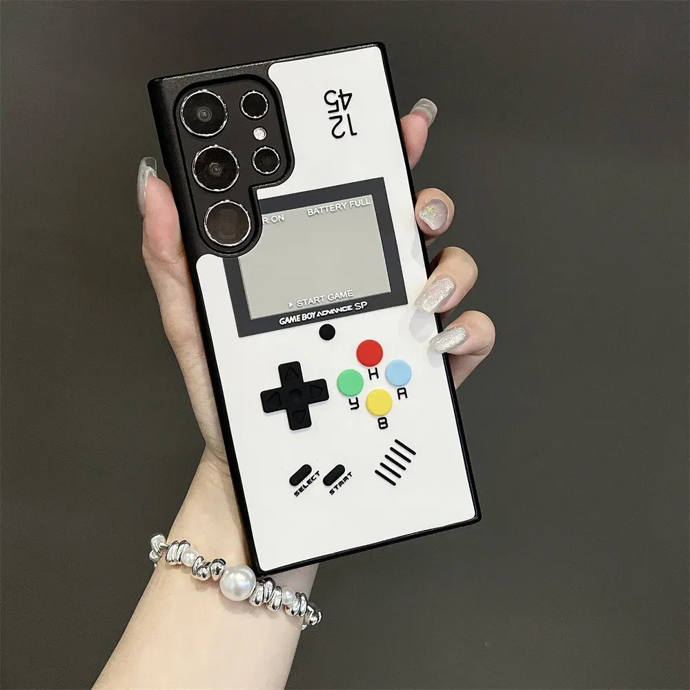 Color: Blue, Material: Plastic - S24 Ultra Case 3D Cute Game Box Design Cellphone Luxury for Samsung Galaxy S23 S24 Ultra Phone Cases Cartoon Shockproof Cover