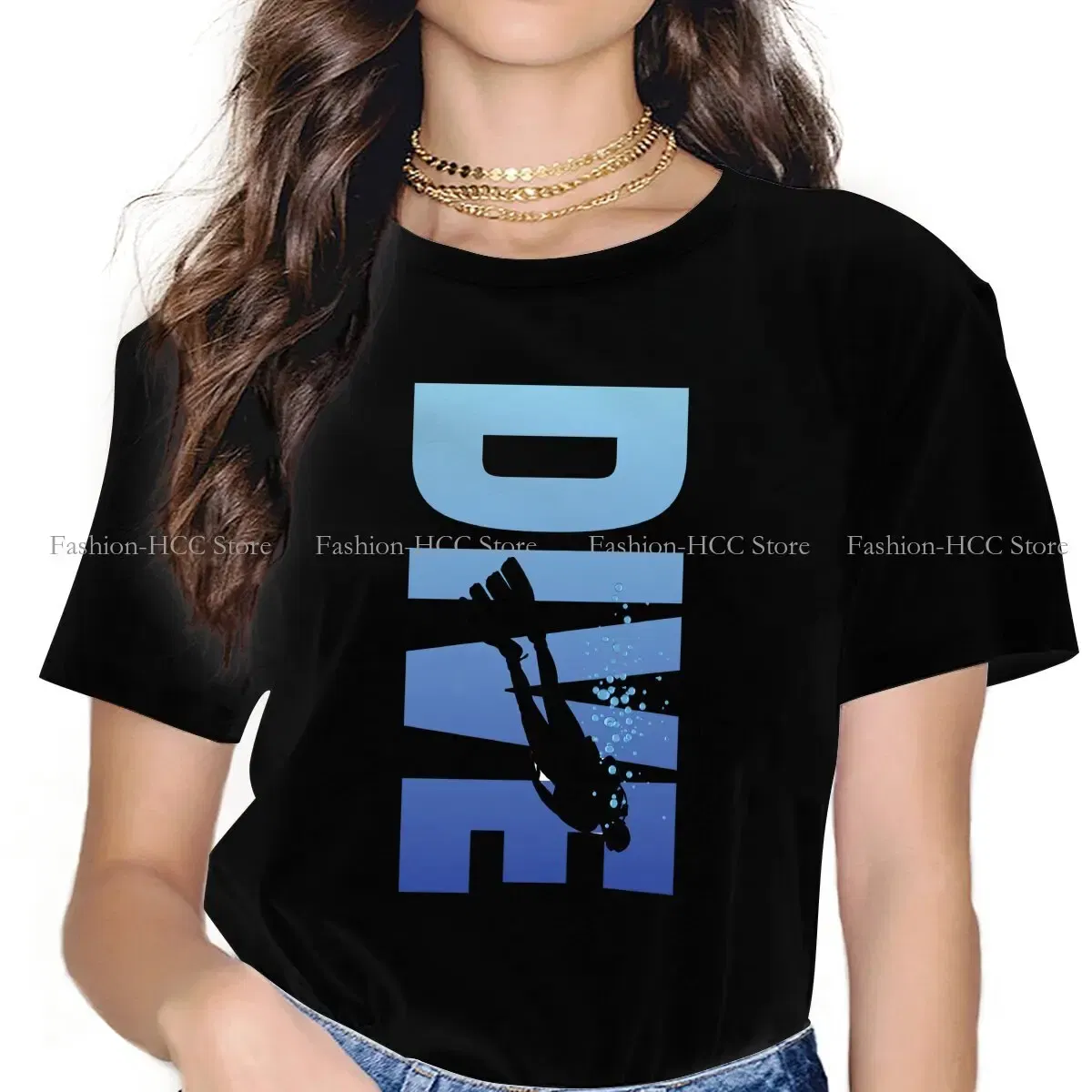Color: WHITE, Size: M - Deep Blue Sea Unique Polyester TShirt Dive Scuba Diving Top Quality New Design Gift Clothes T Shirt Short Sleeve