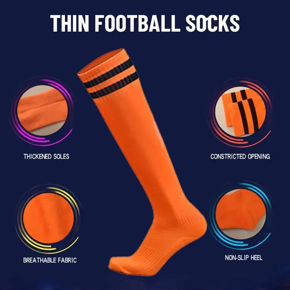 Color: Black - 1 Pair Sports Football Socks Non-slip Grip Football Socks Children Outdoor Running Fitness Socks
