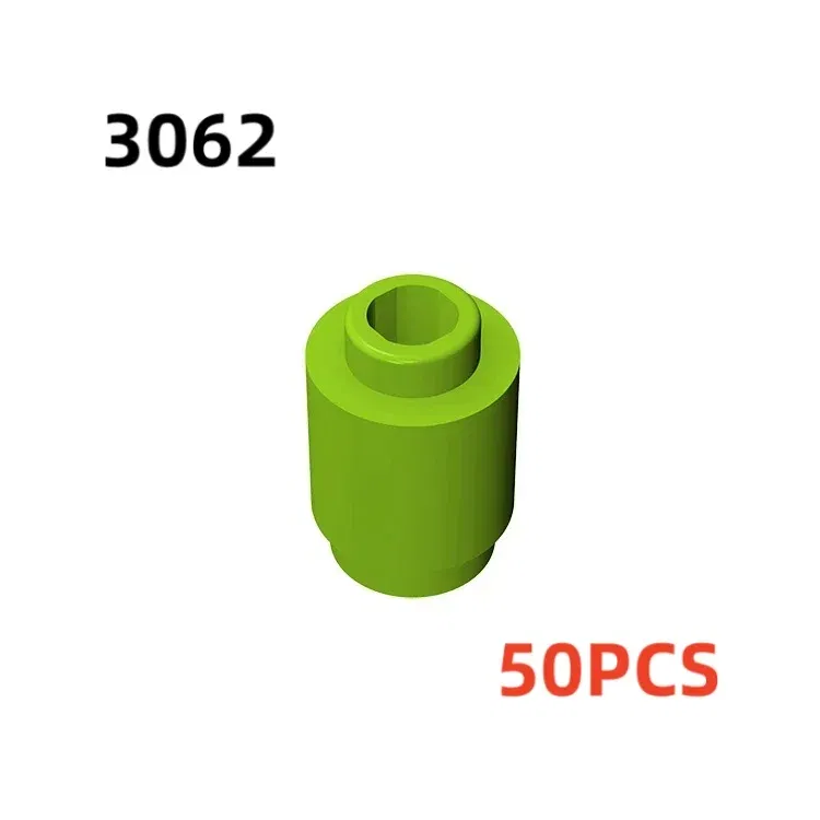 Color: Pink - 50PCS 3062b 30068 35390 3062 Accessories 1x1 Cylindrical Brick DIY Buildings? Blocks Educational Toys City Toy