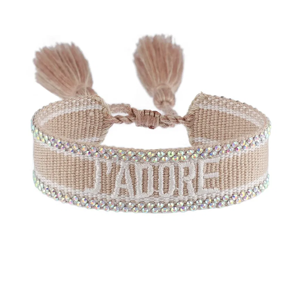 Metal Color: Antique Copper Plated - Bling Crystal Woven Friendship Bracelets Adjustable Rope Stackable Bangle For Women