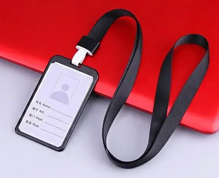 Color: Medium Copper Red - Aluminum Alloy Card Cover Case Women Men Work Name Bank ID Card Holders Business Badge Case Credit Card Badge Case Bag Pouch
