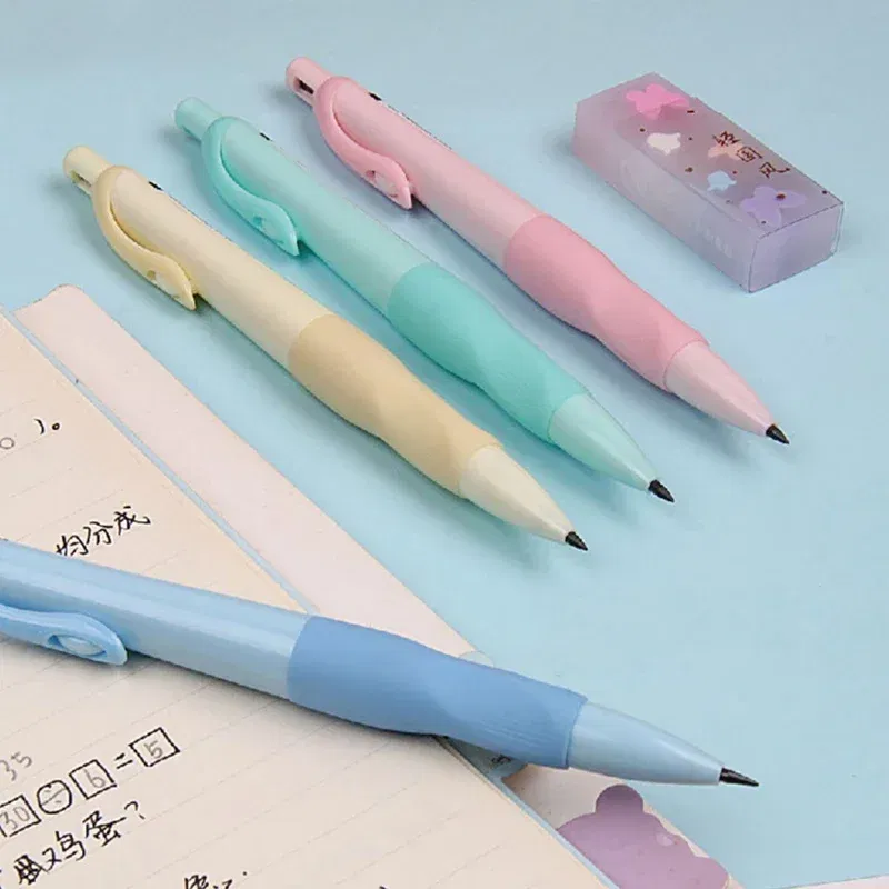 Color: Burgundy - 0.5/0.7/0.9/2.0mm Cute Dolphin Mechanical Pencil Correct holder Pencil 2B Lead Student Writing Drawing Supply School Stationery