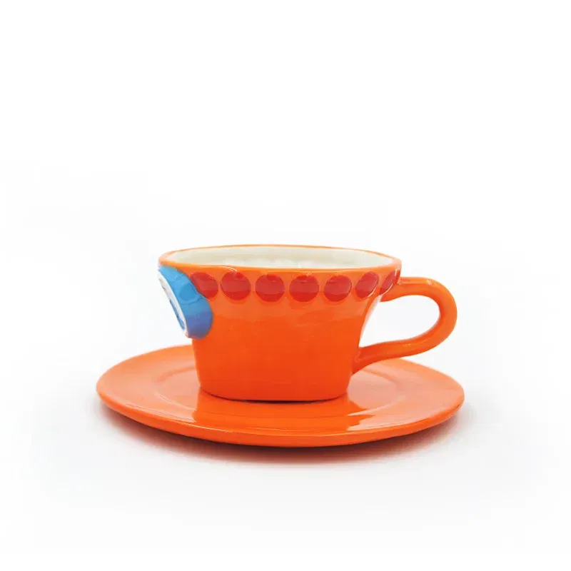 Color: Black - One Piece Monkey D. Luffy Ceramic Mug Portgas D Ace Chopper Sabo Office Desktop Cup Anime Figure Upside Down Coffee Cup Gifts