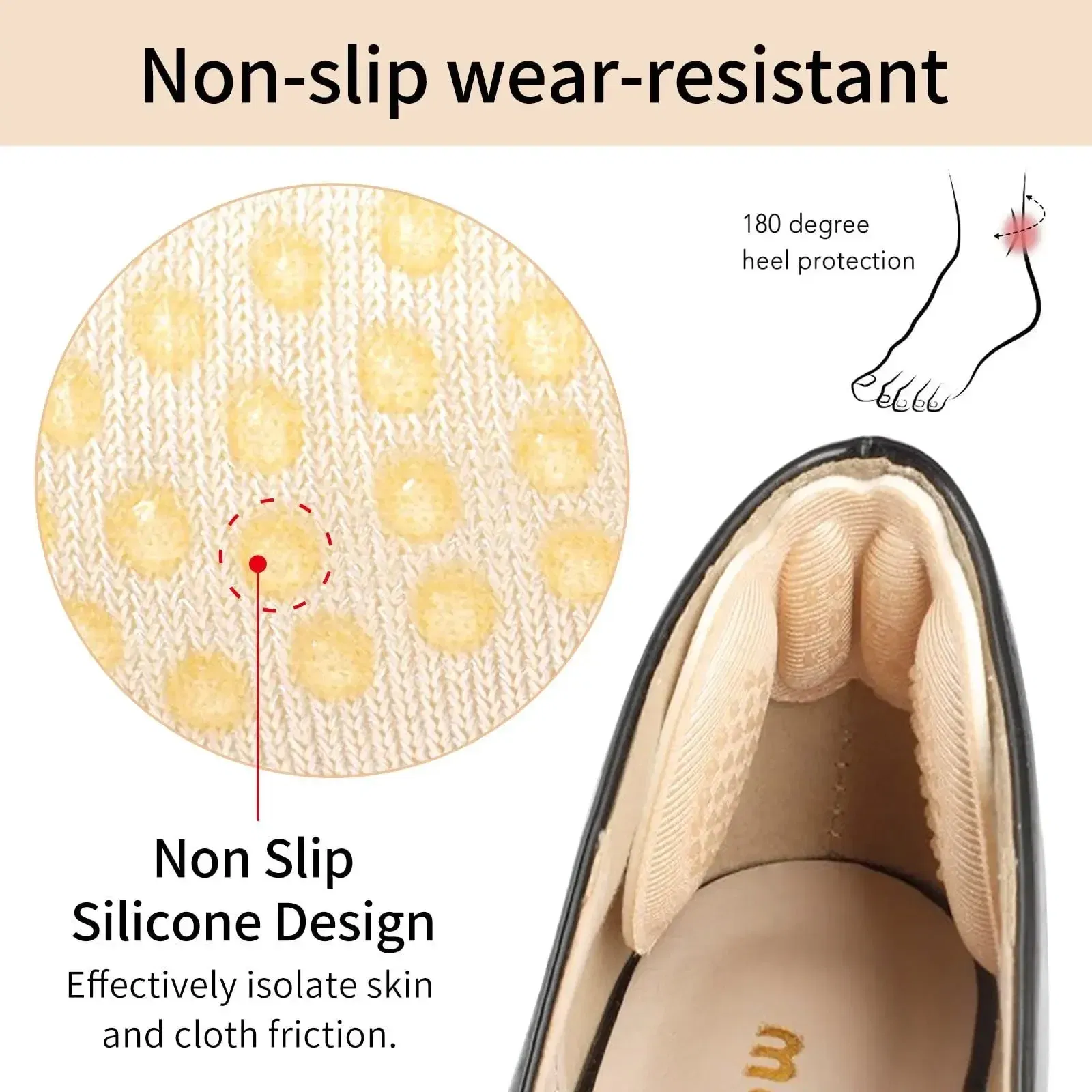 Color: Silver, Ships From: CHINA - 2/4/6PCS Women Insoles Shoes High Heel Pad Adjust Size Adhesive Heels Pads Liner Grips Protector Sticker Pain Relief Foot Care