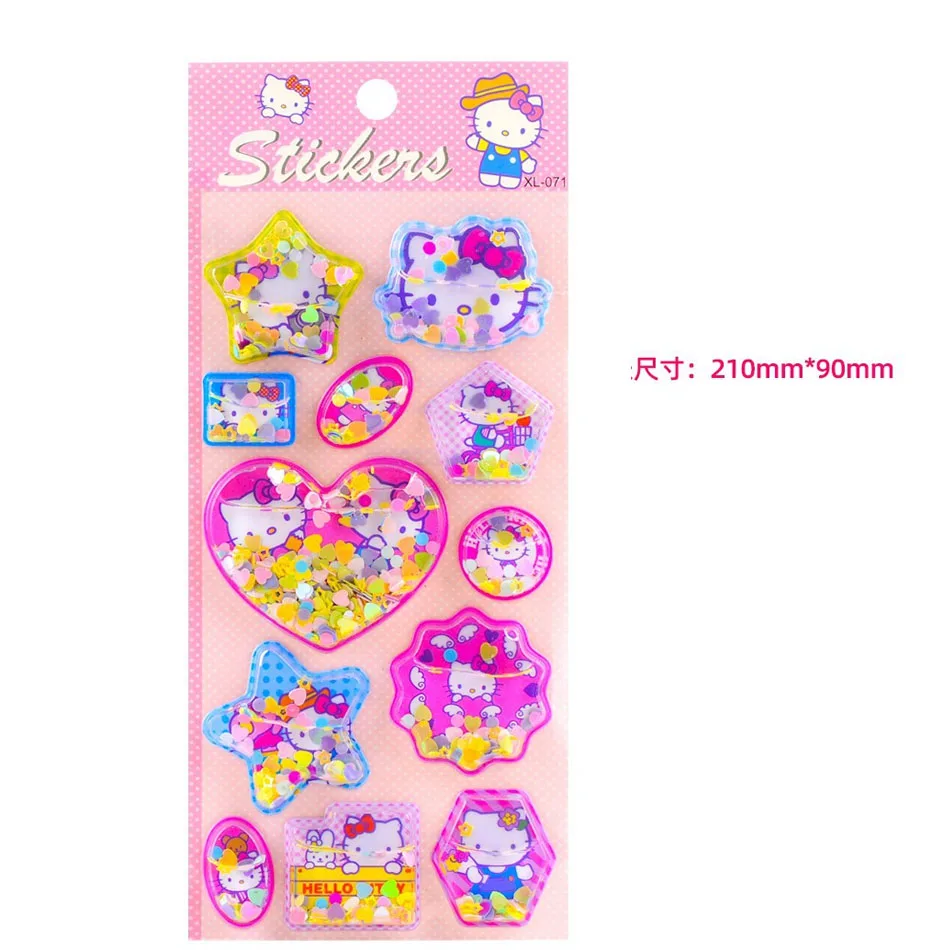 Color: Ivory - New Sanrio 3D Three-Dimensional Water Shaking Flashing Refrigerator,Hello Kitty Laptop/Phone Case & Children's Stickers for Kids