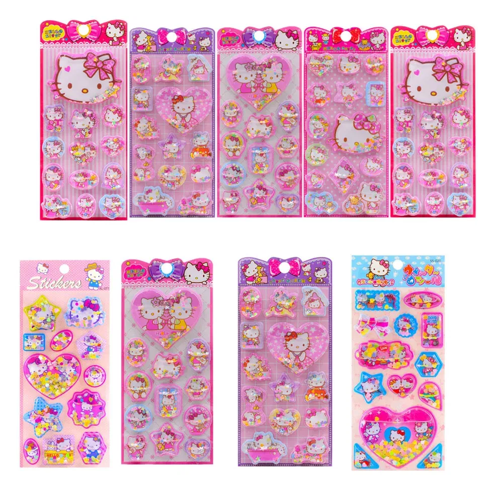 Color: Ivory - New Sanrio 3D Three-Dimensional Water Shaking Flashing Refrigerator,Hello Kitty Laptop/Phone Case & Children's Stickers for Kids