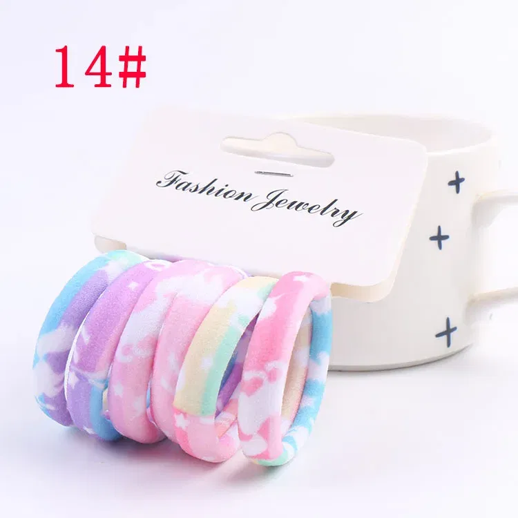 Color: Silver, Ships From: CHINA - 6PCS/Sett Cute Girls Elastic Hair Bands Scrunchies Ponytail Holder Rubber Bands Hair Ties Sweet Kids Hair Rope Hair Accessories