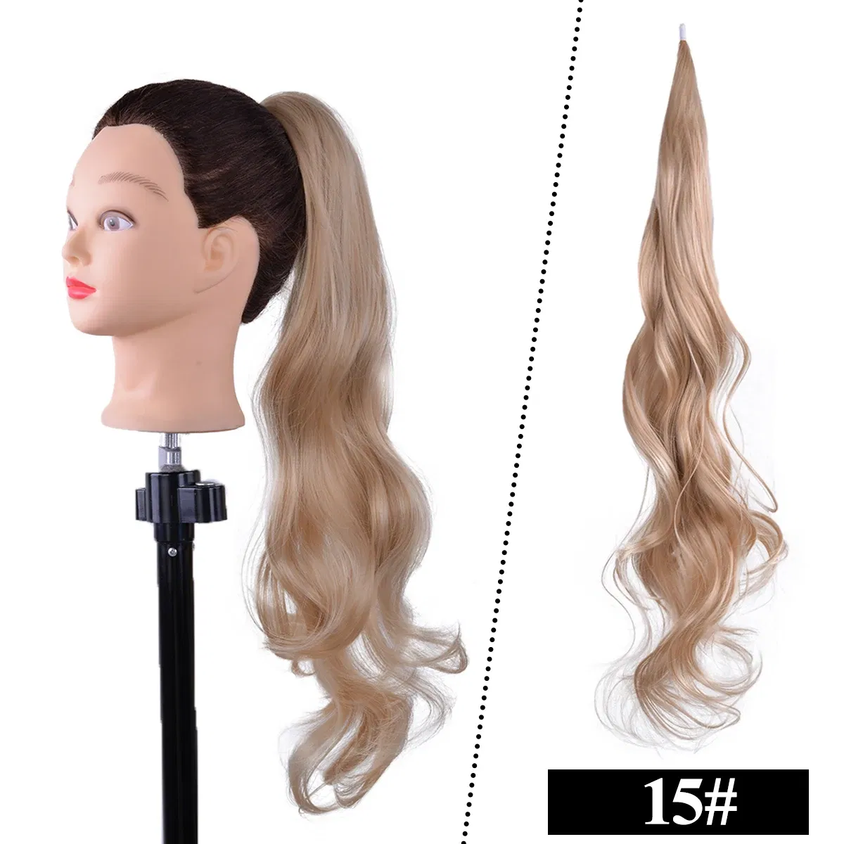 Color: Red - LINWAN Synthetic Long Straight Wrap Around Clip In Ponytail Hair Extension Heat Reistan Pony Tail Fake Hair