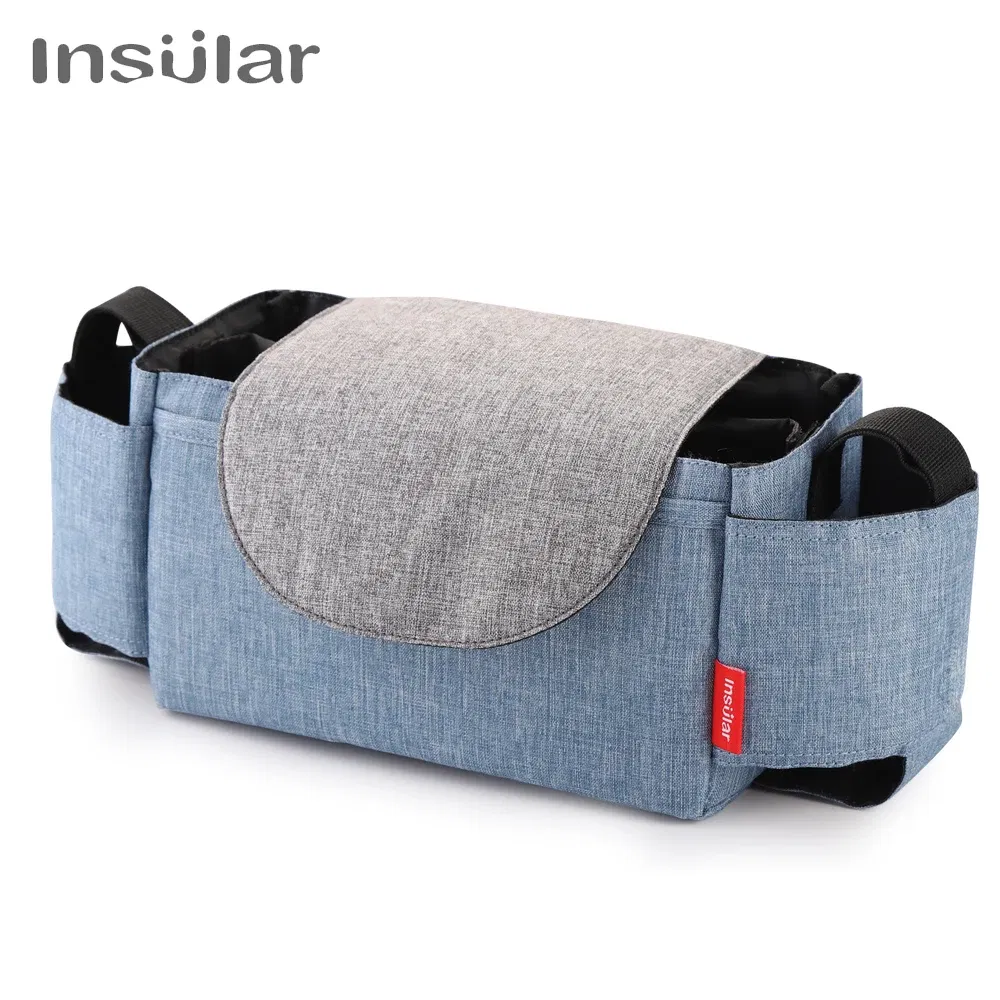 Color: GRAY - Insular Diaper Bag Baby Milk Bottle Insulation Bags Mummy Storage Bag For Baby Stuff Collection Stroller Accessories Baby Care