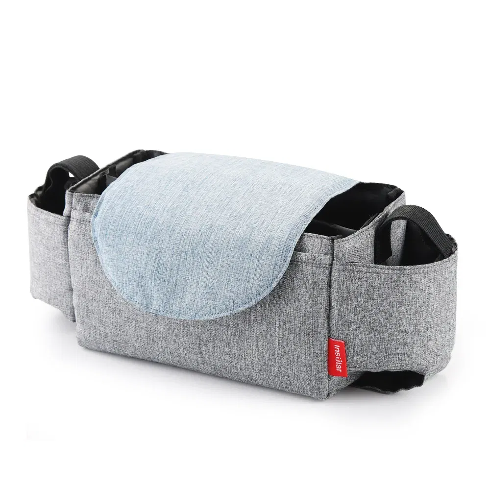 Color: GRAY - Insular Diaper Bag Baby Milk Bottle Insulation Bags Mummy Storage Bag For Baby Stuff Collection Stroller Accessories Baby Care