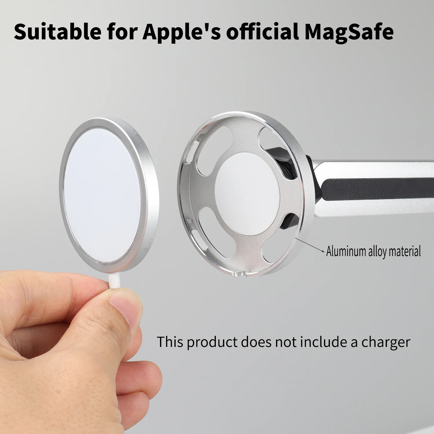 Color: Orange - Suitable For Apple MagSagfe Charger 15W 25W Car Navigation Base Wireless Charger Phone Holder Car Air Outlet Holder
