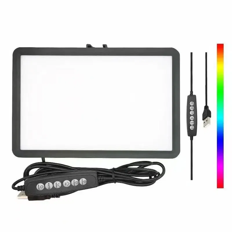 Color: Peach Blossom - 6/8 Inch Video Led Light Photography Selfie Dimmable Video Fill Light for Photo Studio Live Stream Fill Lamp No Tripod Stand