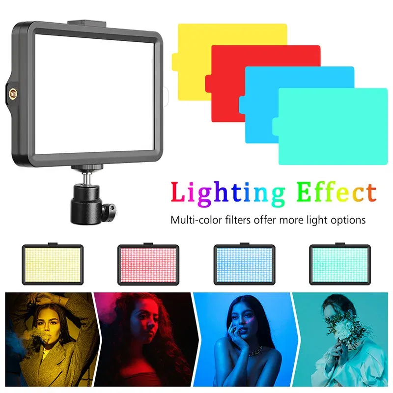 Color: Peach Blossom - 6/8 Inch Video Led Light Photography Selfie Dimmable Video Fill Light for Photo Studio Live Stream Fill Lamp No Tripod Stand