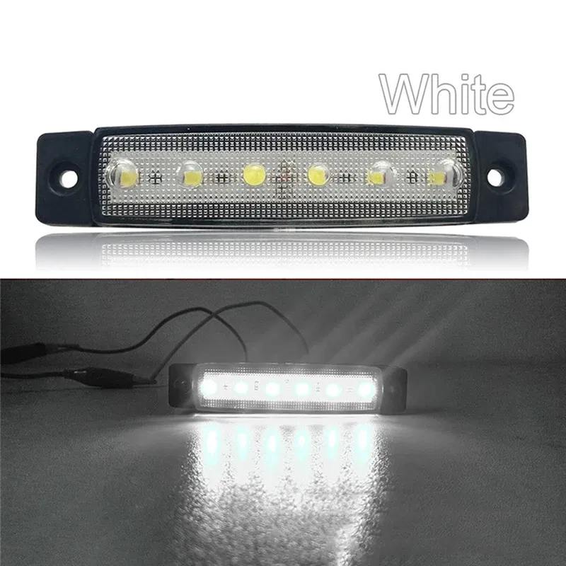 Emitting Color: DEEP BLUE - 1Pcs Truck Trailer Side Marker Indicators clearance Light Car Brake Rear Highlight Tail Light 6LED 12V/24V Warning Signal Lamp