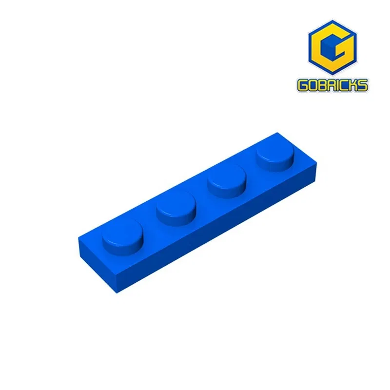 Color: light green - Gobricks 10PCS MOC Bricks Parts Plate 3710 1x4 Compatible Assembles Particles For Building Blocks DIY Bricks Educational Toys