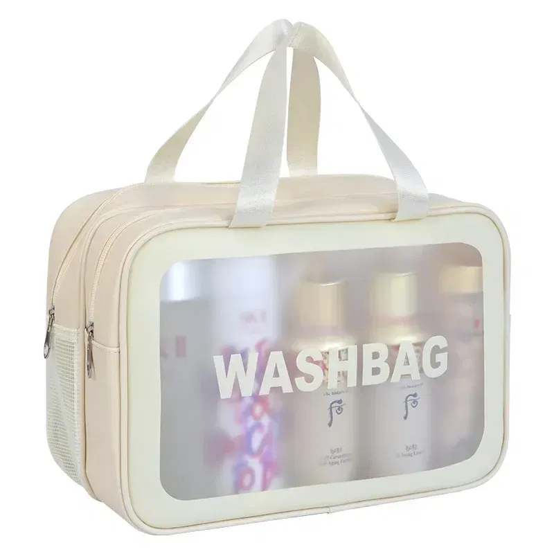 Color: Pink - Wet-dry separation makeup bag portable toiletry bag travel essentials large capacity storage bag fitness swimming essentials