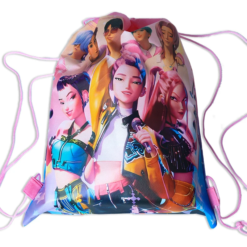 Color: WHITE, Size: 8cm, Ships From: CHINA - Kpop Demon Hunters Backpack 34*27cm Singer Bags Children's Toy Drawstring Bag Party Favors Kid Birthday Party Supplies Gifts Toy