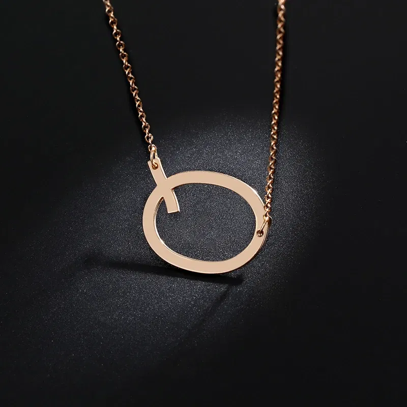 Metal Color: Titanium Plated - Fashion Metal Necklace Golden Letter Bohemia Simple DIY Romantic Retro Woman's Necklace For Winter Jewelry Gift Free Shipping