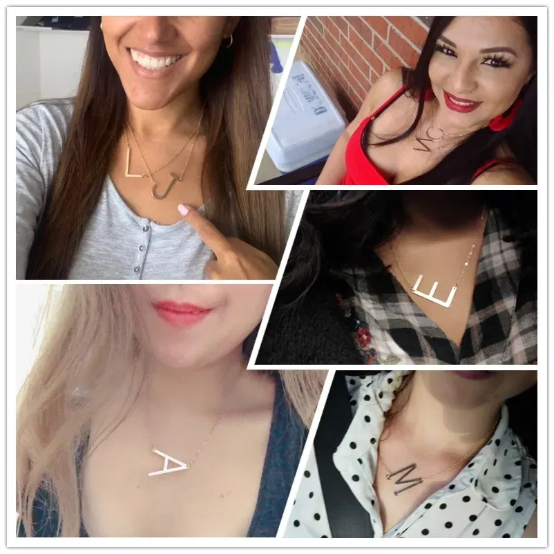 Metal Color: Titanium Plated - Fashion Metal Necklace Golden Letter Bohemia Simple DIY Romantic Retro Woman's Necklace For Winter Jewelry Gift Free Shipping