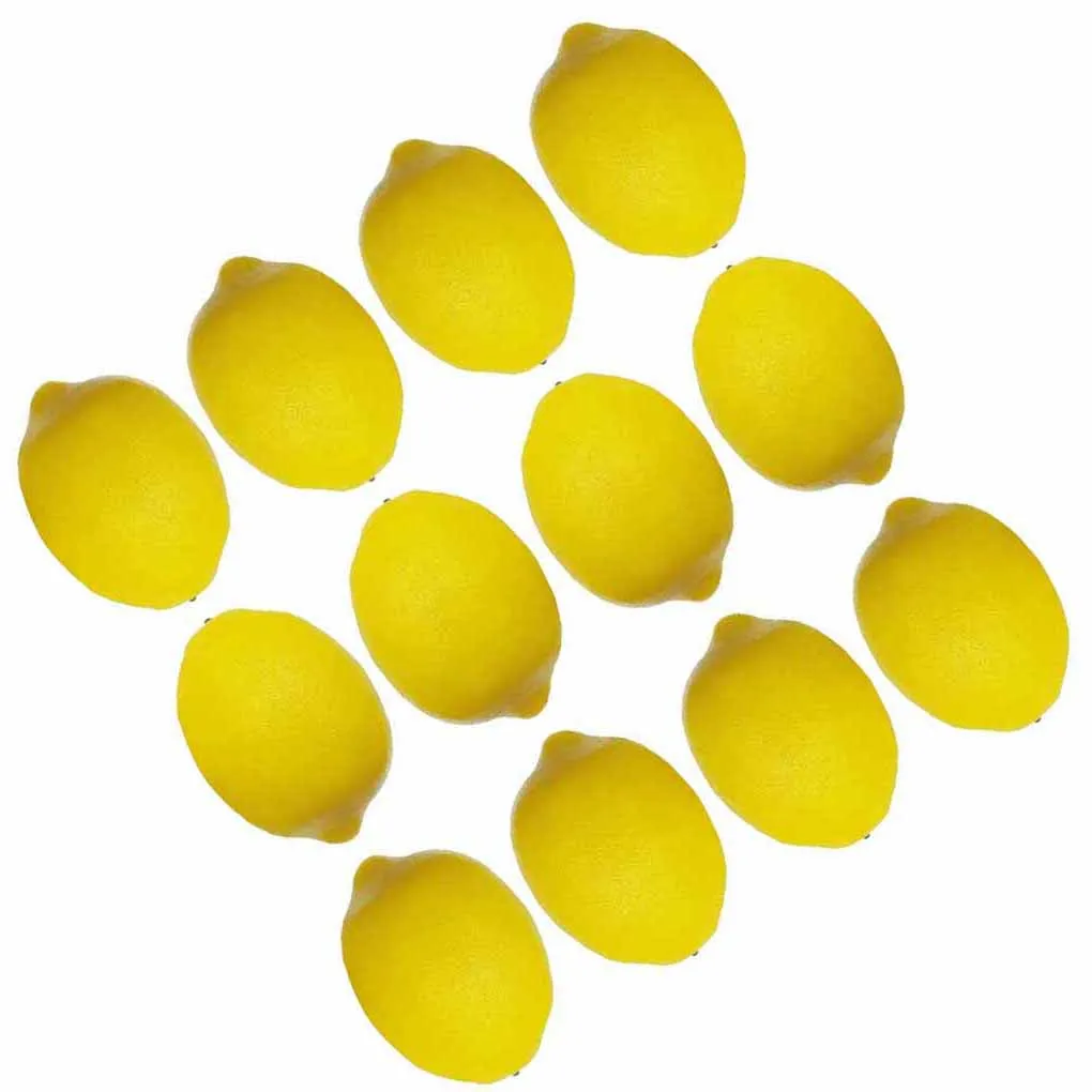 12 Pieces Artificial Lemons Crafts Simulated Model Props Imitation Fruits Home Office Kitchen Table Weddings Party