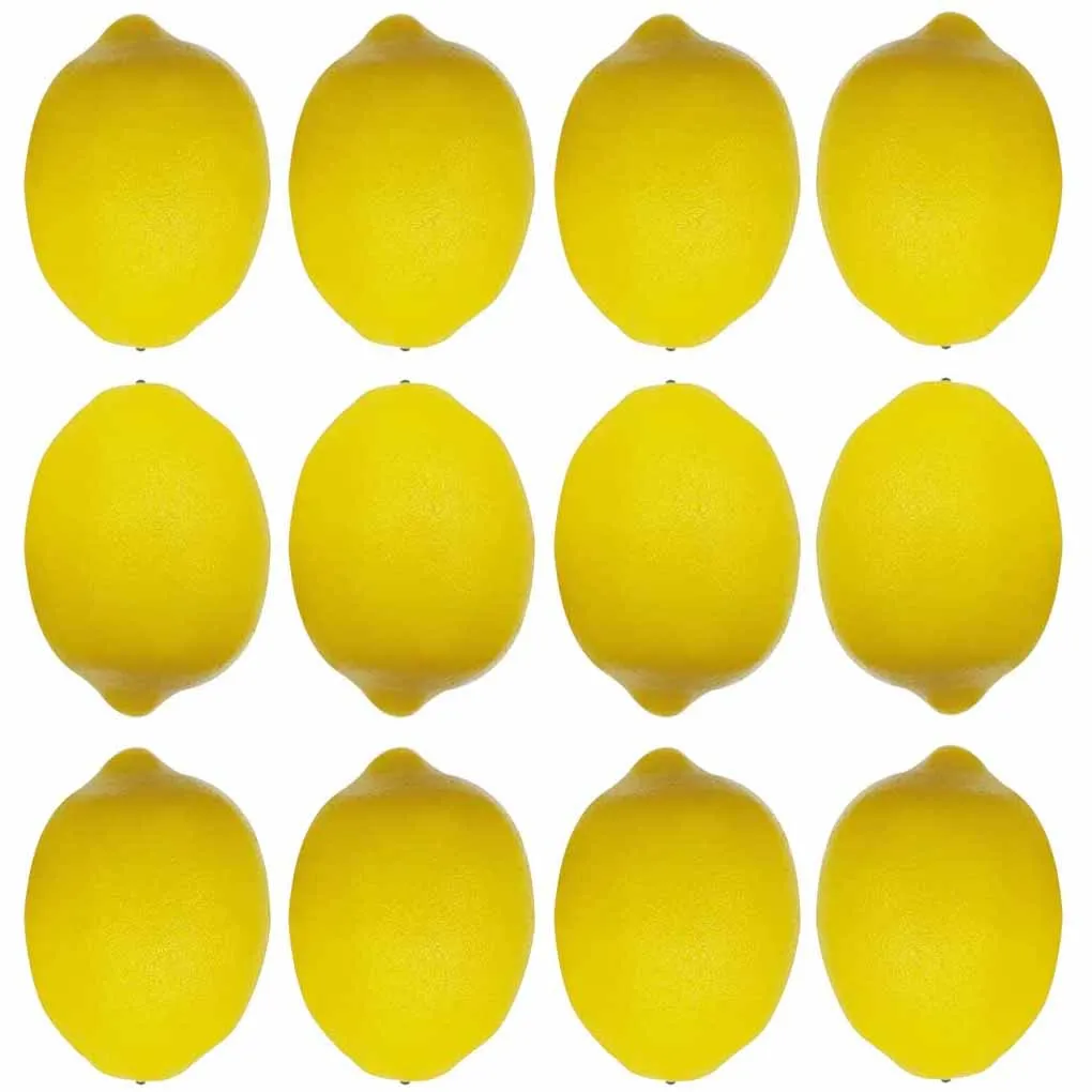 12 Pieces Artificial Lemons Crafts Simulated Model Props Imitation Fruits Home Office Kitchen Table Weddings Party