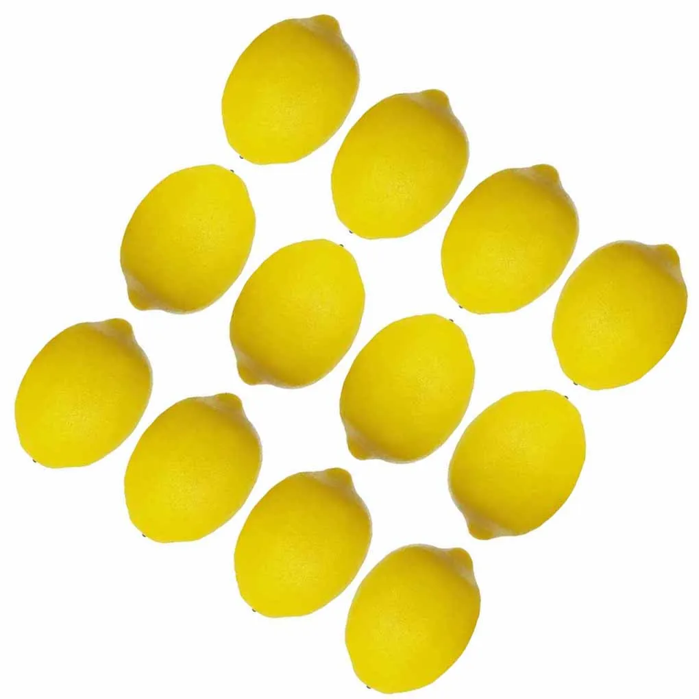 12 Pieces Artificial Lemons Crafts Simulated Model Props Imitation Fruits Home Office Kitchen Table Weddings Party