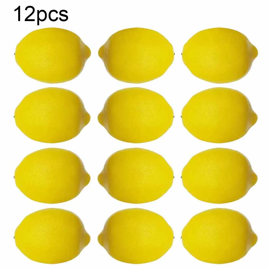 12 Pieces Artificial Lemons Crafts Simulated Model Props Imitation Fruits Home Office Kitchen Table Weddings Party