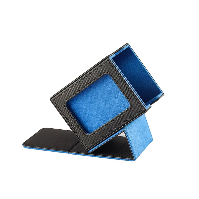 Color: Blue - New 100+ card storage box TCG MTG board game commander card carrying organizer box trading 3 "X4" regular storage box baseball
